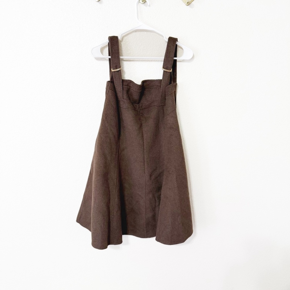 NWT Cult Gaia x Gap Collab Chocolate Brown Wool Strappy A-Line Mini Dress - Picture 9 of 14